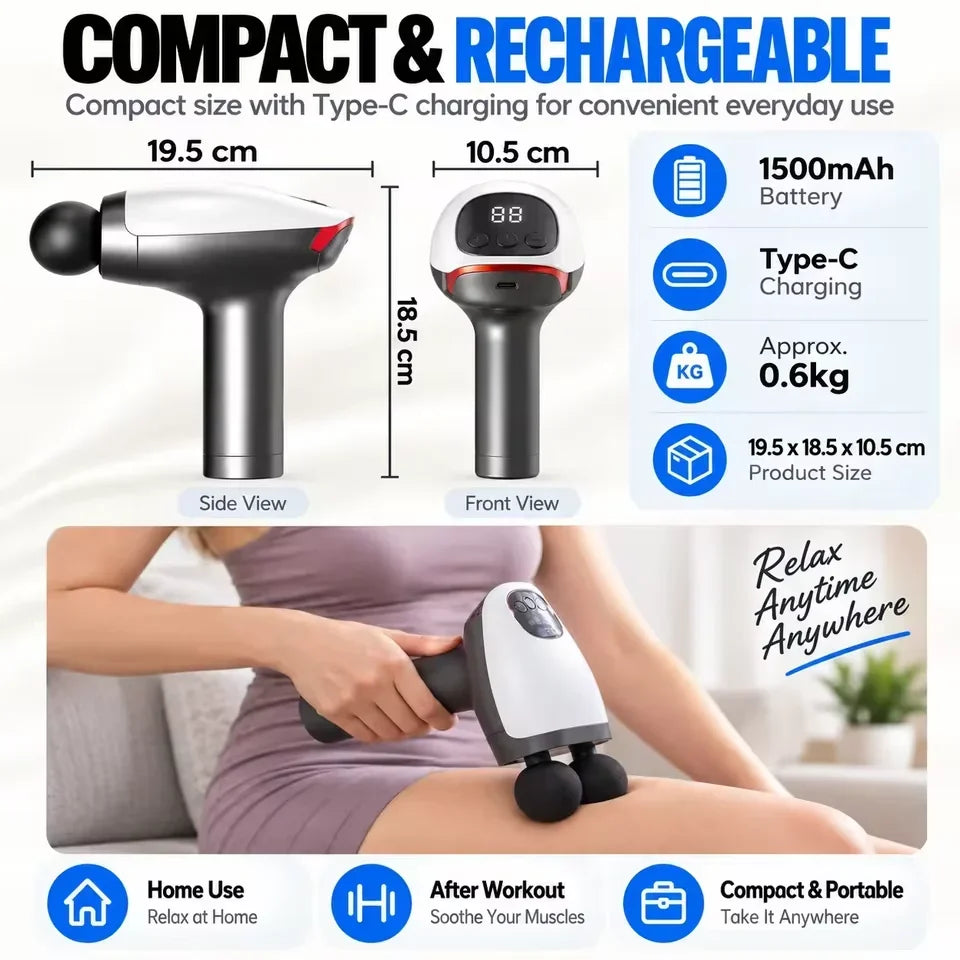 Dual-Head Percussion Massage Gun